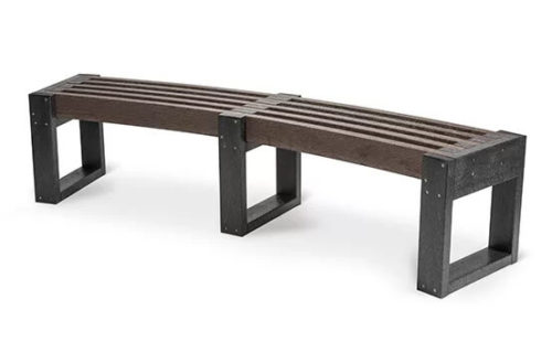 plaswood curved edge bench recycled plastic